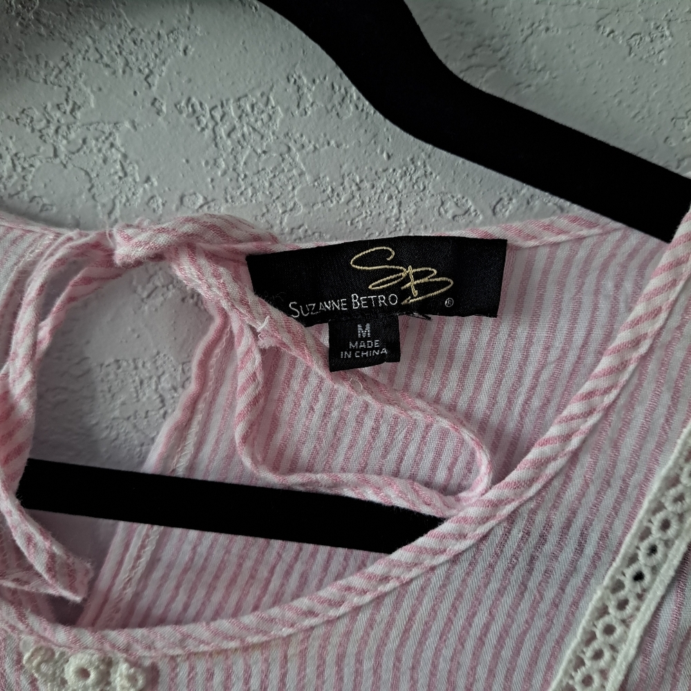 Suzanne Betro Pink Peasant tunic top - Picture 6 of 7